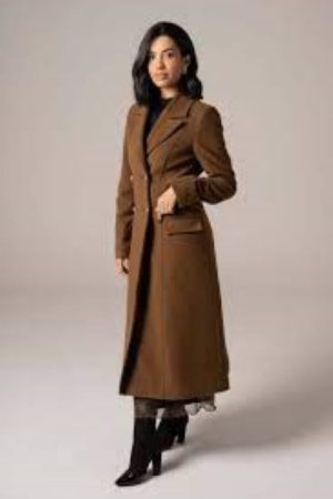 Sobretudo Transpassado Marron 2